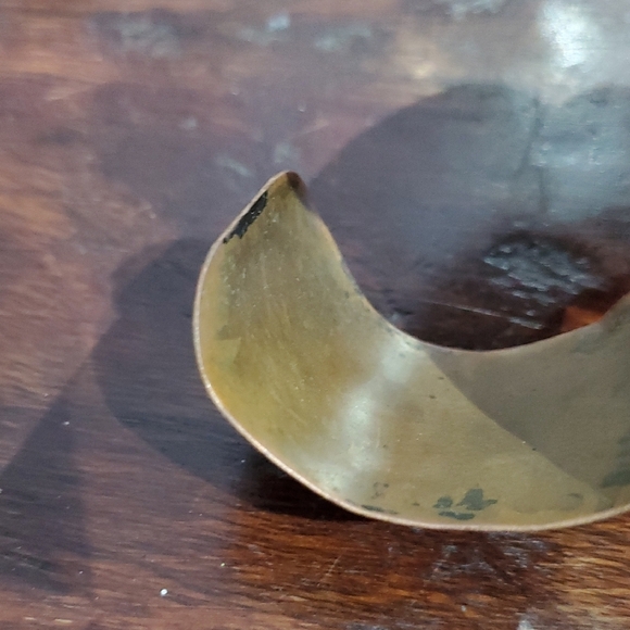 Tribal Copper and Gold Cuff Bracelet With Indigenous Face Boho Chic City Girl - Picture 7 of 8